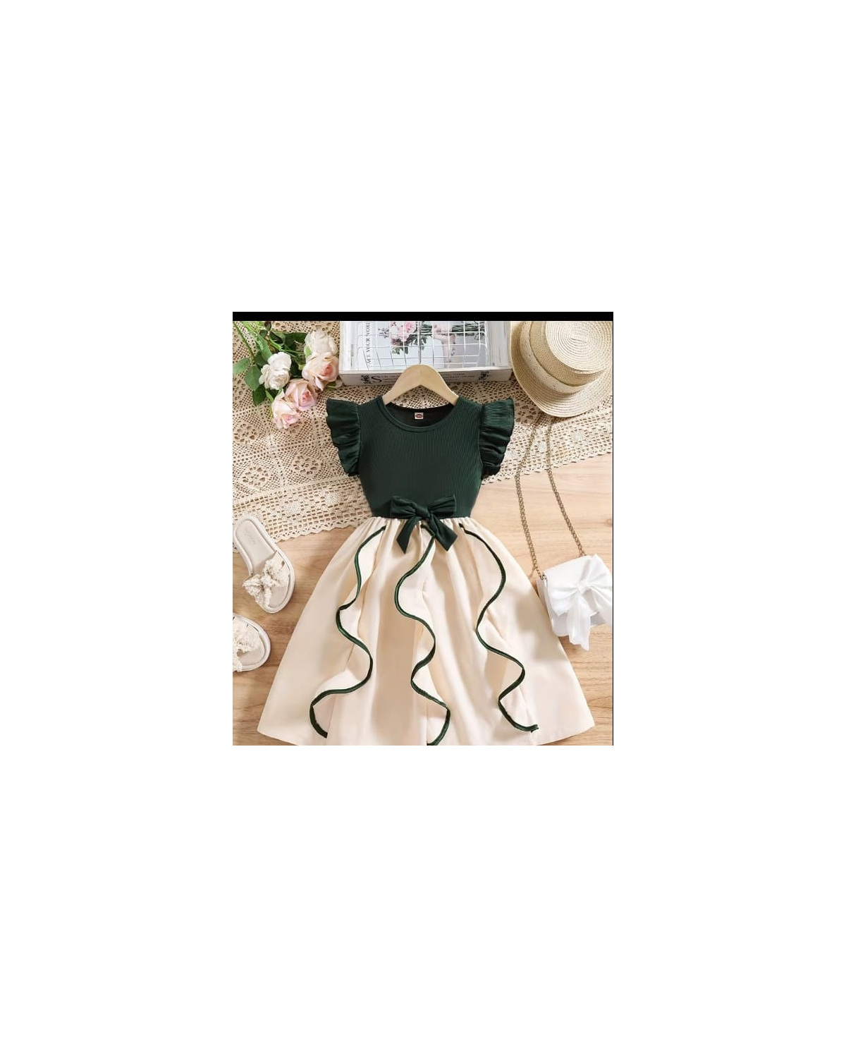 Dark Green Bow Dress