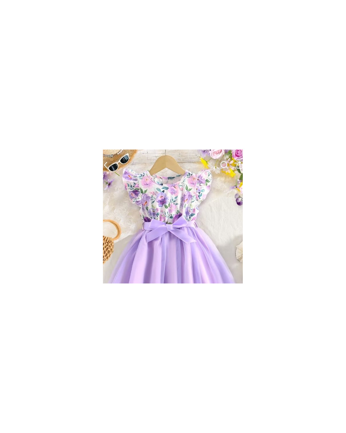Girls Flutter-Sleeve Floral Princess Dress