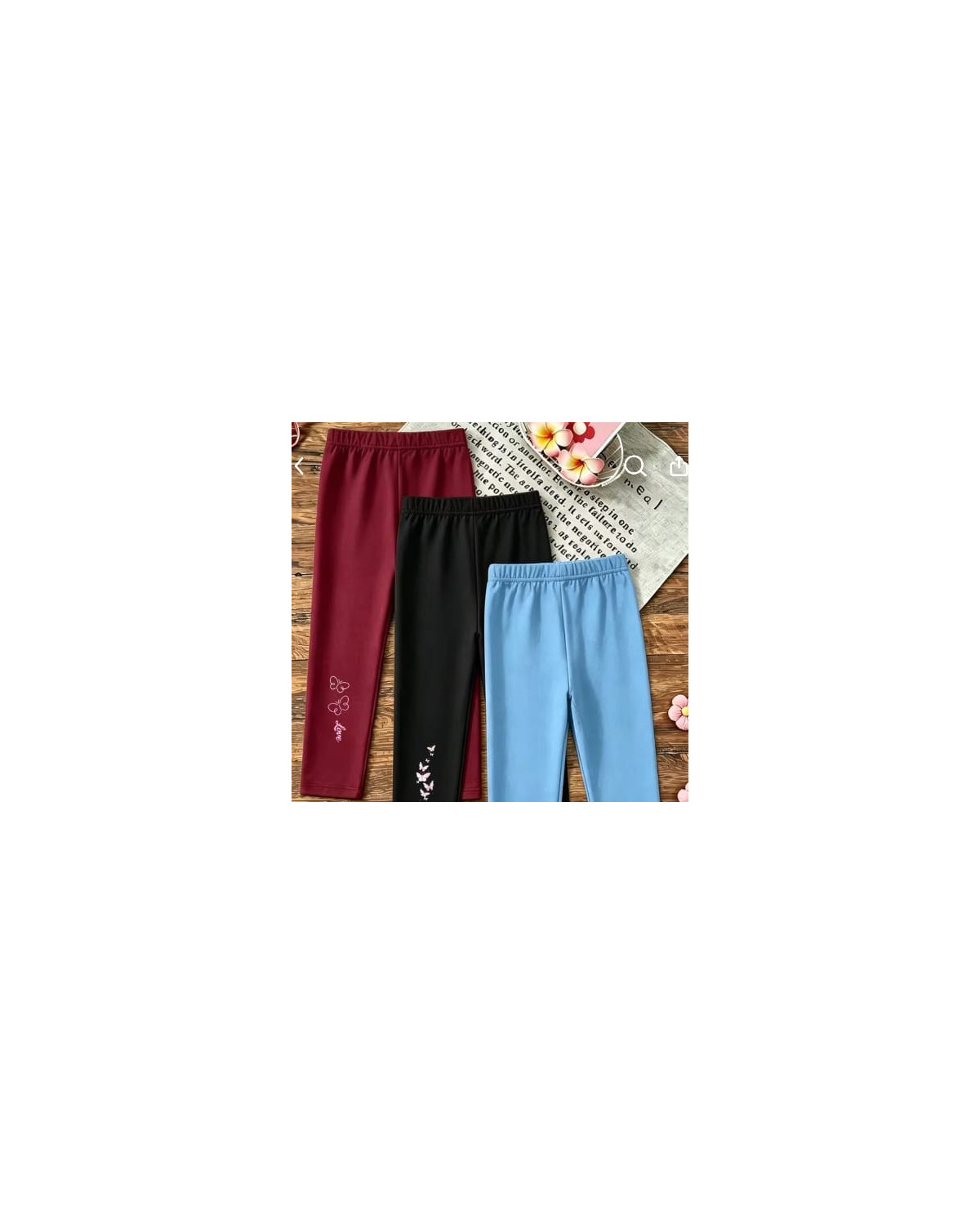 Girls Butterfly/Heart Print Long Pants