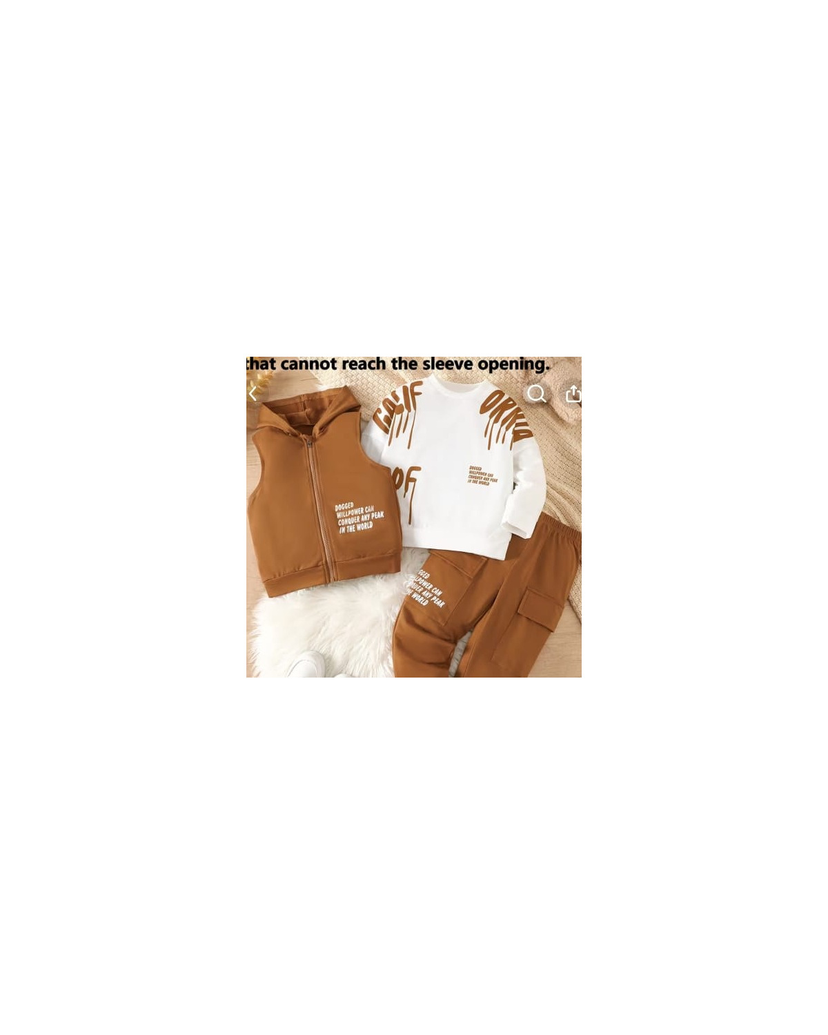 Boys Letter Print Hooded Vest and Pants Set