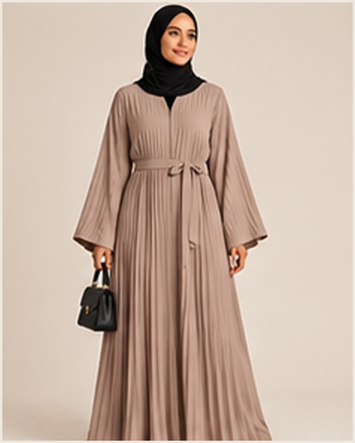 Pleated Belted Abaya