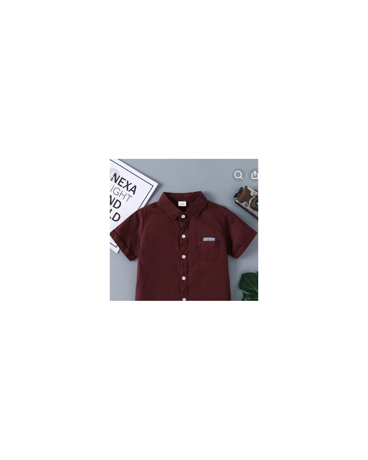 Boys Burgundy Short-Sleeve Pocket Shirt