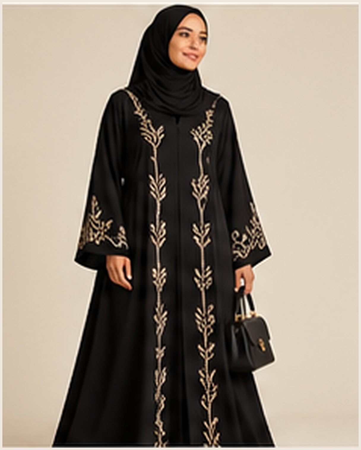 Black Embroidered Abaya