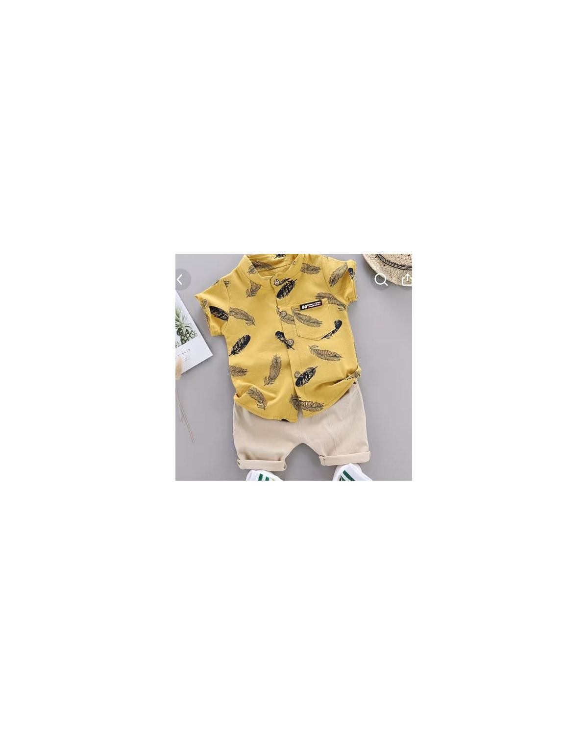 Kids Feather Skirt Short-Sleeve Set