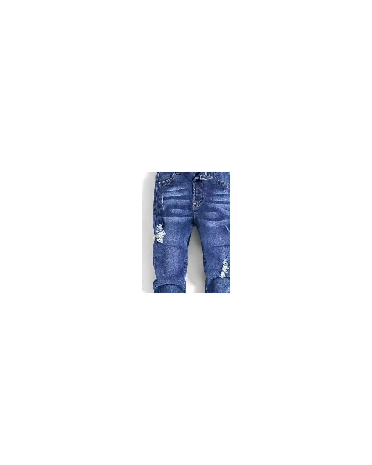 Boys Dark-Wash Distressed Slim-Fit Jeans
