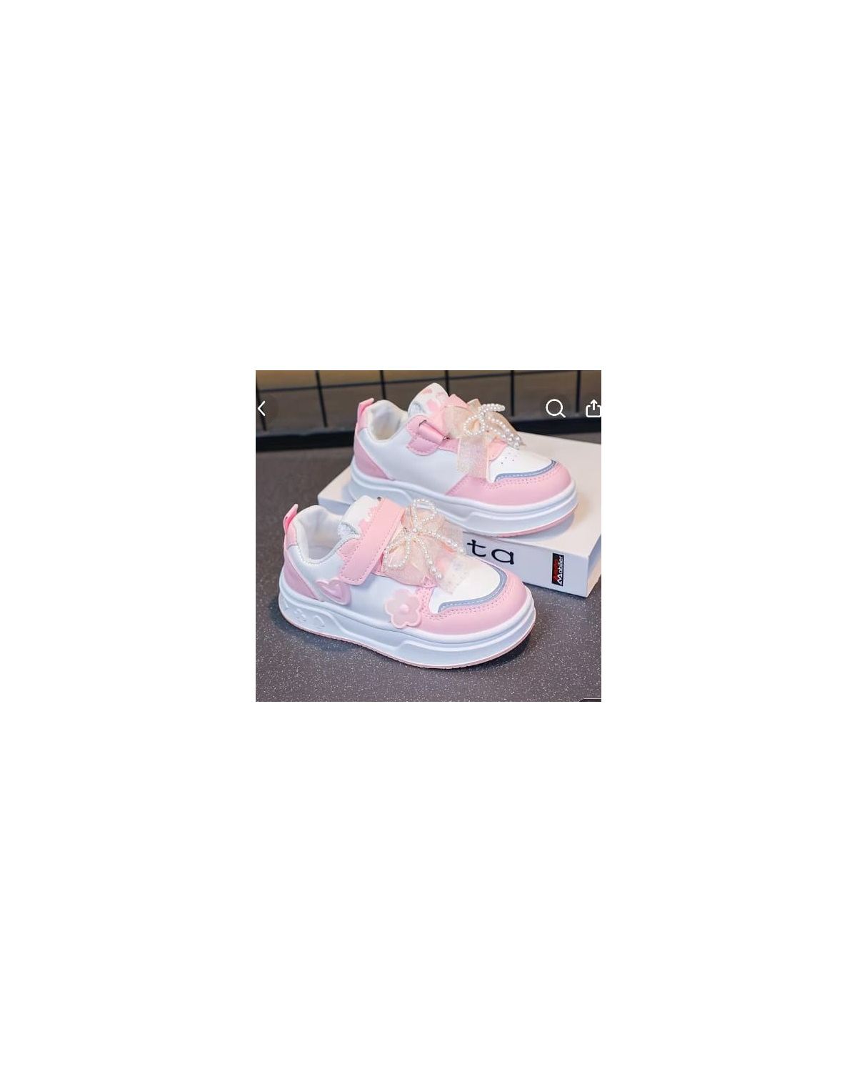 Girls Lace Bow Beaded Flat Shoes