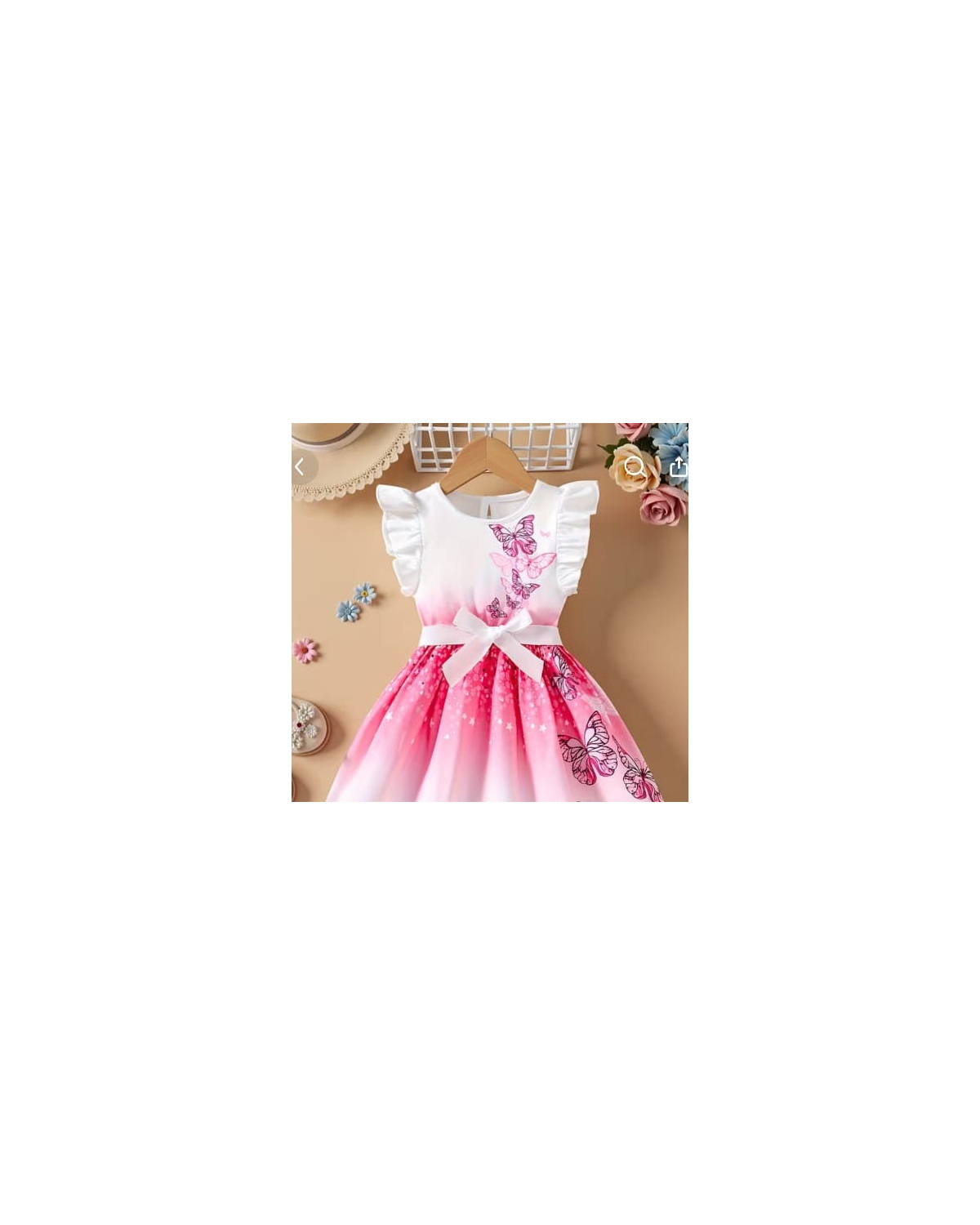 Girls Butterfly Gradient Print Ruffle Dress