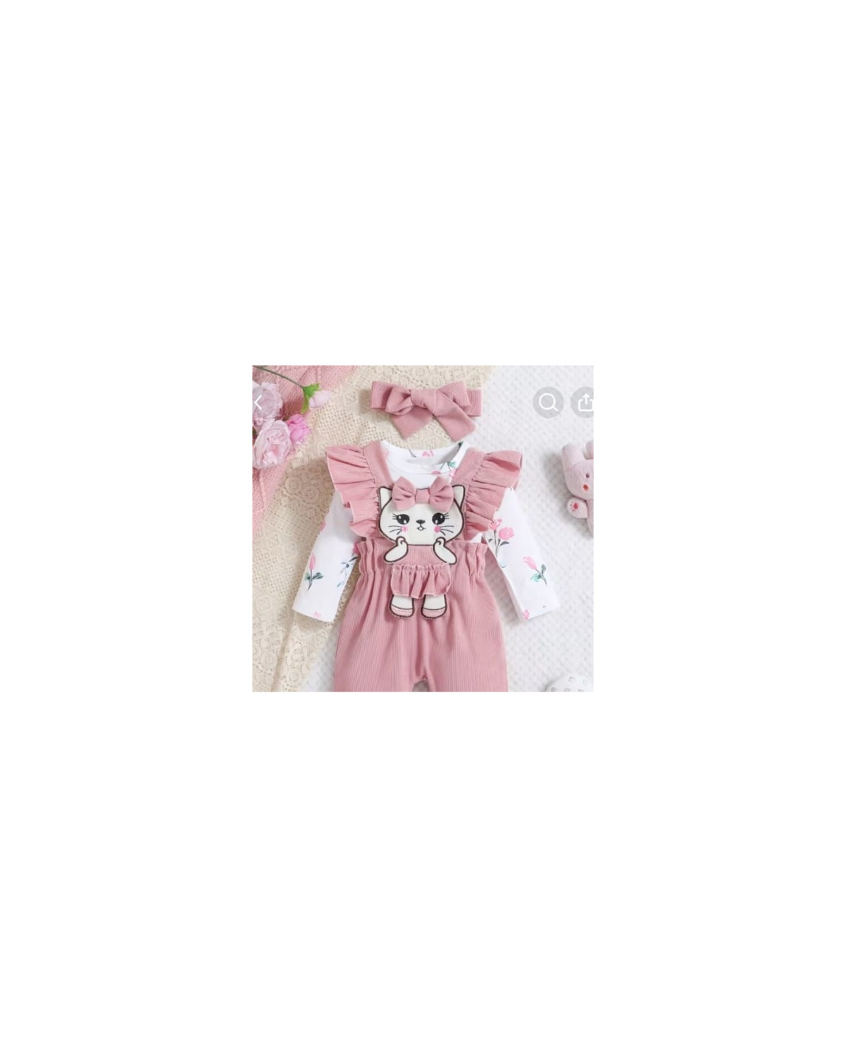 Infant Floral Bodysuit, Corduroy Overalls & Headband Set