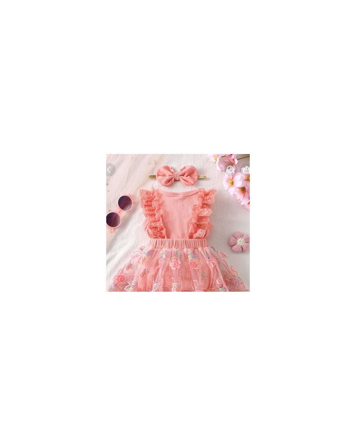 Baby Girl Lace Tulle Dress Set with Bow Headband