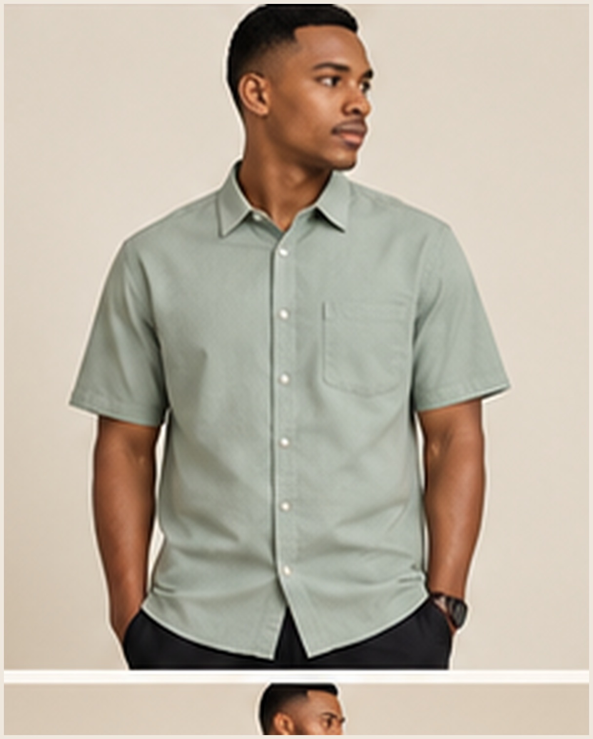 Plain Short Sleeve Cotton Shirt