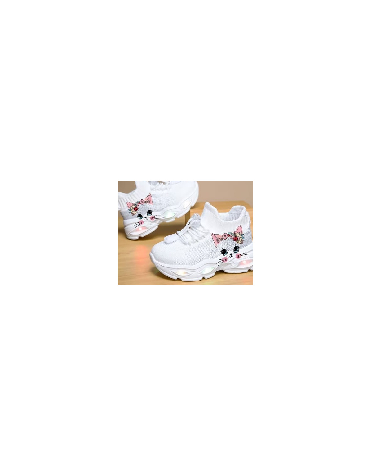 Kids Cartoon Cat Slip-On Sneakers