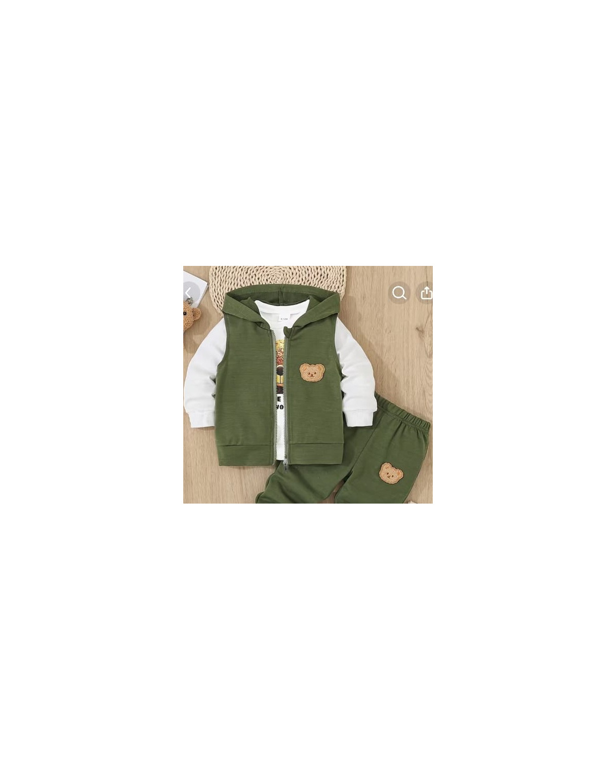 Baby Boy Bear Hoodie and Vest Set